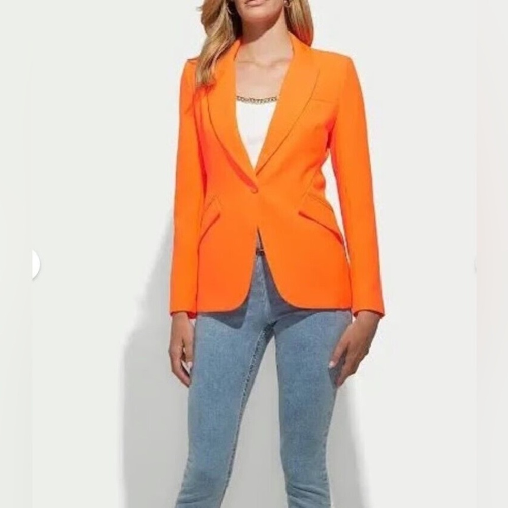 Generation Love Hudson Crepe Blazer Jacket Papaya